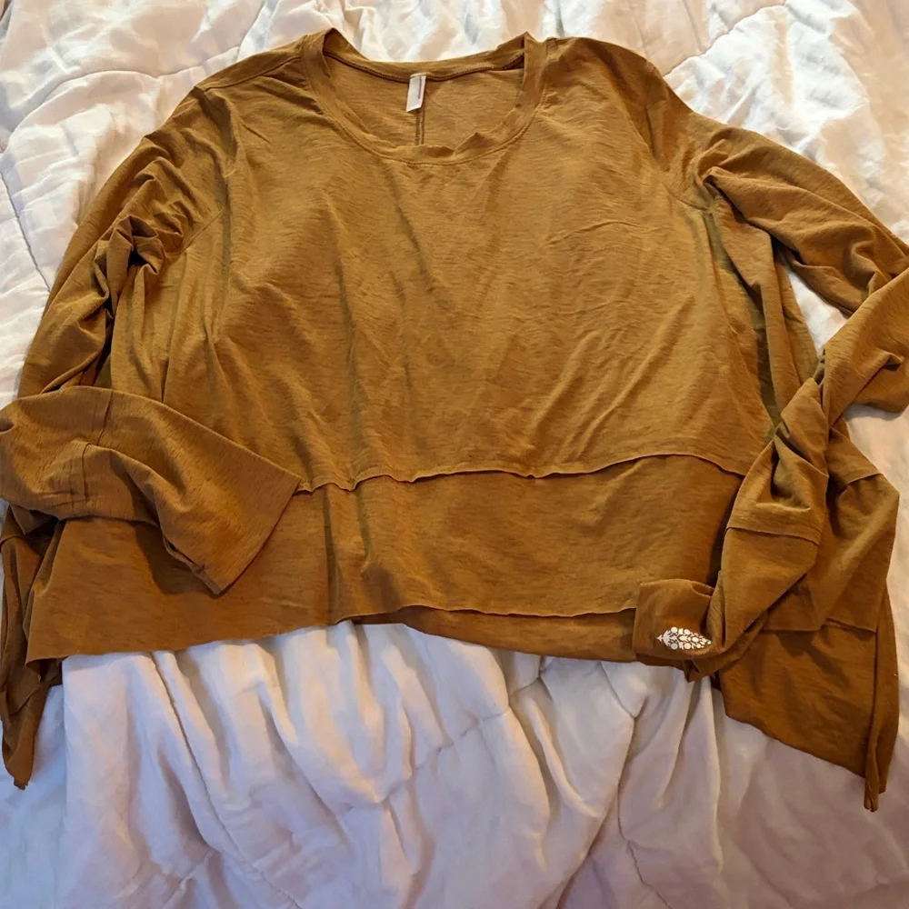 Free people movement Brown Long Sleeve Top - Picture 1 of 3